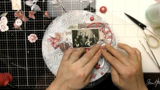 Кракелюрное панно Миксмедиа // Mixed Media Crackled Panel - Vintage Love By Craft O'Clock