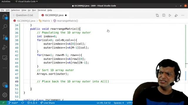 2D Array: Sort Boundary Elements | ISC Computer Science Practical 2009 | Q2 | SOLVED | Java смотреть онлайн