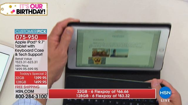 Apple iPad 9.7 32GB Tablet with Keyboard Case 2Year Te... смотреть онлайн