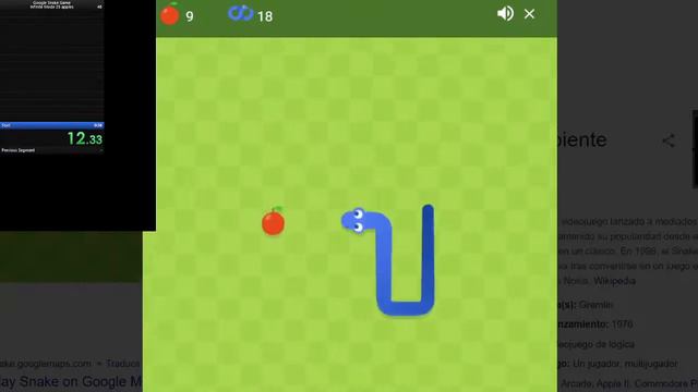 Google Snake Game | Infinite mode 25 apples in 34.80 seconds смотреть онлайн