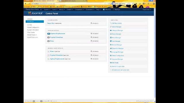 Joomla 3 Administration Control Panel смотреть онлайн
