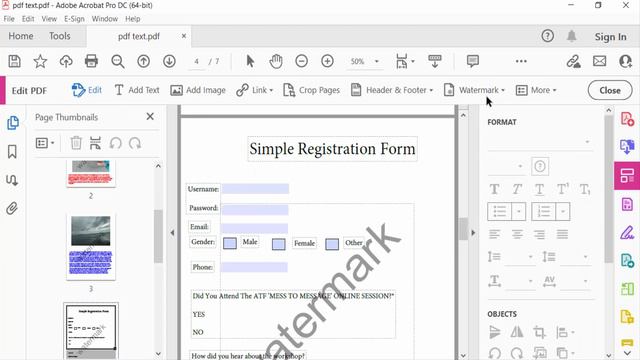 How to remove watermark in pdf document using Adobe Acrobat Pro DC смотреть онлайн