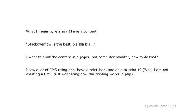HTML : How to "print" to a paper in PHP? смотреть онлайн