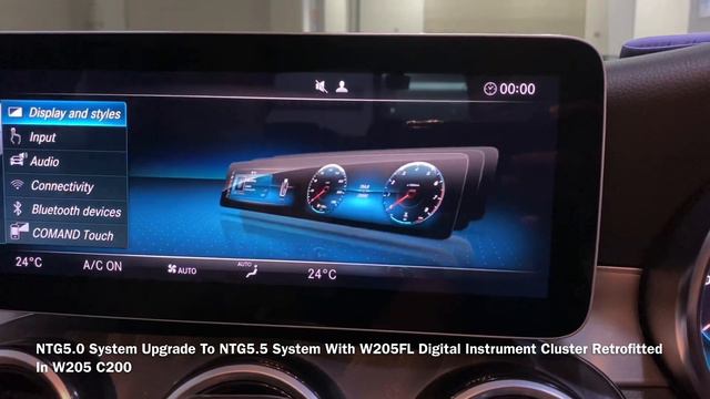 Digital Instrument Cluster + NTG5.5 Retrofitted In PreFL W205 C350e смотреть онлайн