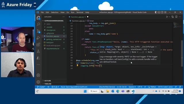 Developing Azure Functions using the v2 programming model for Python | Azure Friday смотреть онлайн