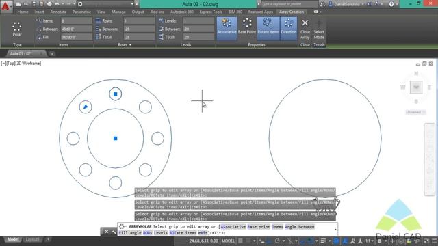 Aula 13 | AutoCAD 2015 | Comando Polar Array смотреть онлайн