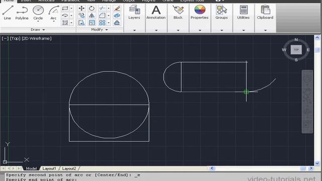 16 AutoCAD Fundamentals Arc Tool смотреть онлайн