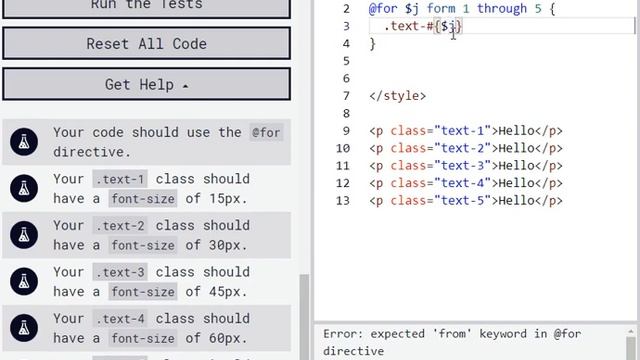 Use @for to Create a Sass Loop смотреть онлайн