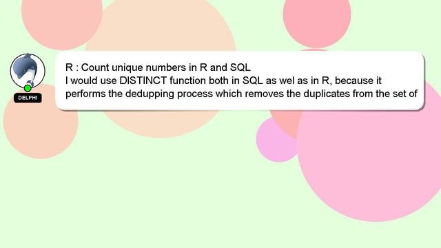 R : Count unique numbers in R and SQL смотреть онлайн
