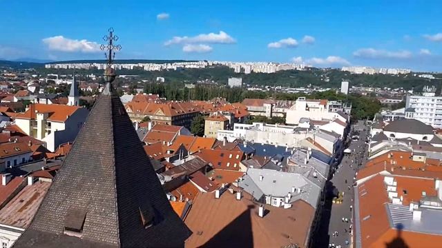 Kosice: panoramatic view from St. Elisabeth Dom Tower смотреть онлайн