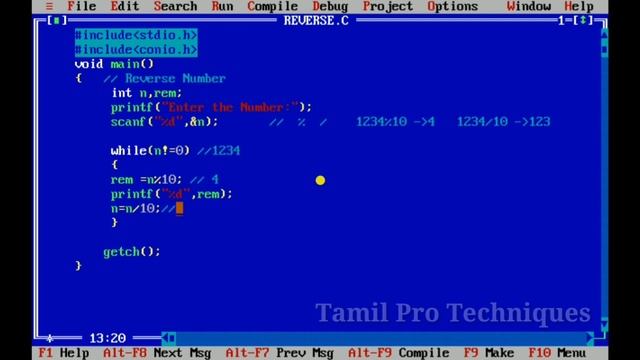 6. How to Reverse a Given Number in C in Tamil смотреть онлайн