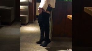 Стильные замшевые сапоги ботфорты на высоком каблуке в стиле Касадеи