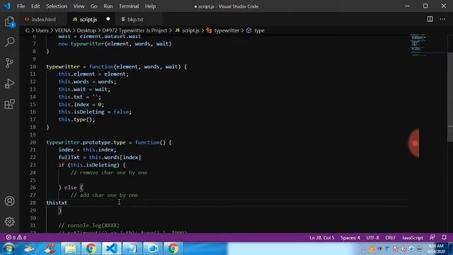 25th Javascript Project - Typewriter Tutorial with Source Code смотреть онлайн