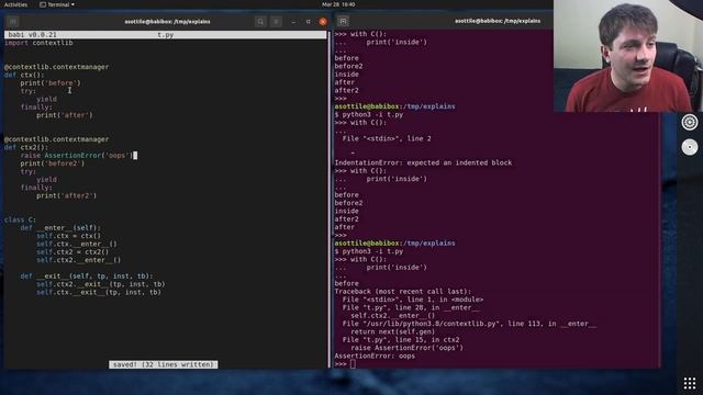 nesting context managers with classes (intermediate) anthony explains #271 смотреть онлайн