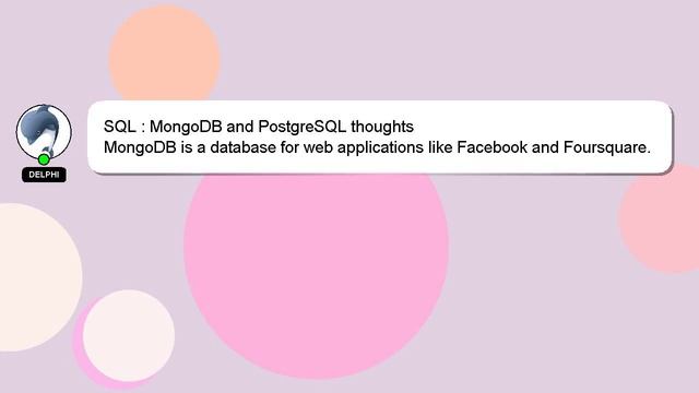 SQL : MongoDB and PostgreSQL thoughts смотреть онлайн