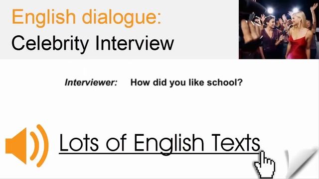 English dialogue - Celebrity interview | Lots of English Texts with Audio смотреть онлайн