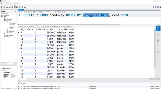 2. Kurs SQL - Sortowanie wyników, klauzula LIKE смотреть онлайн