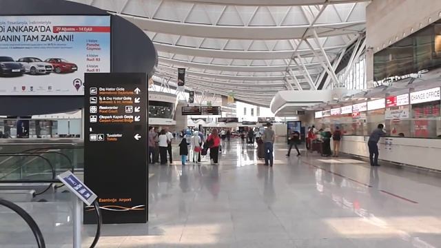 Ankara Esenboga Airport - View Inside The Terminal (HD)