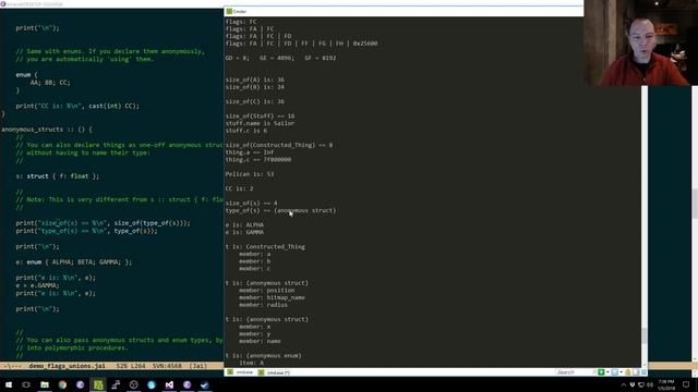 Demo: enum_flags, unions, anonymous structs смотреть онлайн