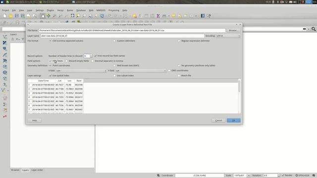QGIS: Load CSV files смотреть онлайн