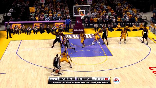 NBA Elite 11 Gameplay Los Angeles Lakers vs San Antonio Spurs смотреть онлайн