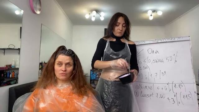 Окрашивание красителями бренда Nirvel и Concept. Подробно смотреть онлайн