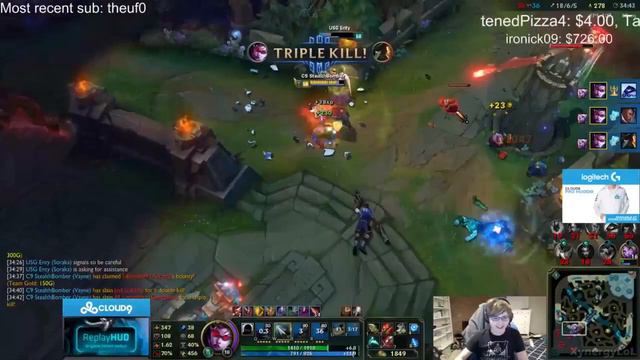 Sneaky - Dirty Triple Kill under Tier 2 Tower - League of Legends смотреть онлайн