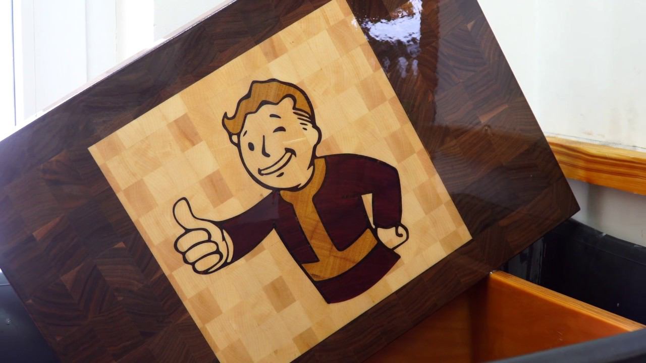 Fallout logo end grain cutting board смотреть онлайн