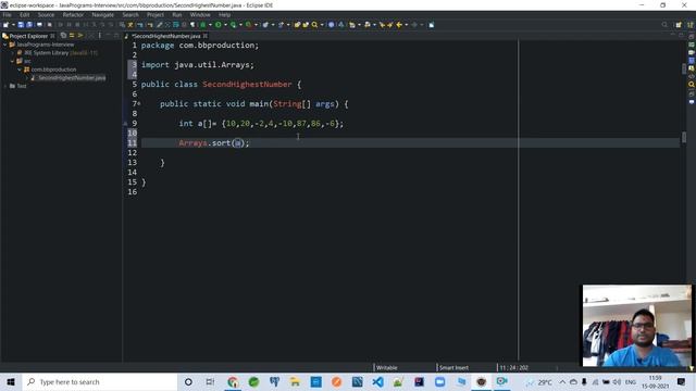 SecondHighestNumber In Given Integer Array | Java Programs-Interview | bb production | Amit Yadav смотреть онлайн