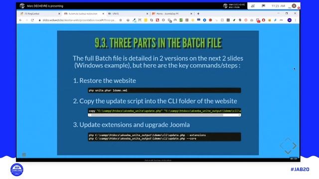 JAB20 – Automate backup restoration (and make it easy to help testing Joomla before new releases) смотреть онлайн