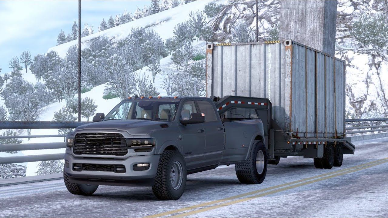 [ETS 2] RAM 3500 heavy pickup and winter trucking on Euro смотреть онлайн
