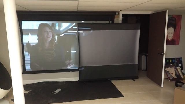 Da-lite Parallax 0.8 Next To Sony Dynaclear Screen