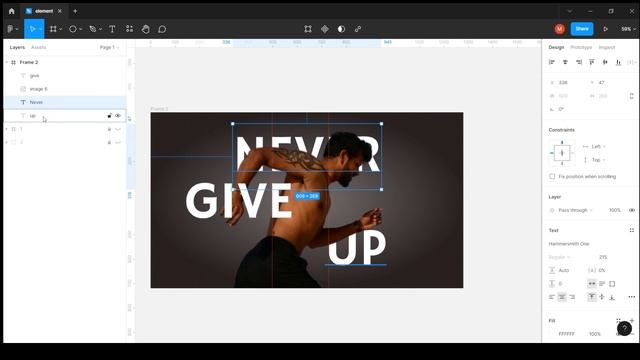 Эффект прозрачного текста в Figma при создании экрана landing page. Выравнивание объектов по сетке смотреть онлайн