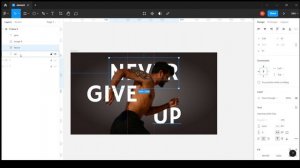 Эффект прозрачного текста в Figma при создании экрана landing page. Выравнивание объектов по сетке