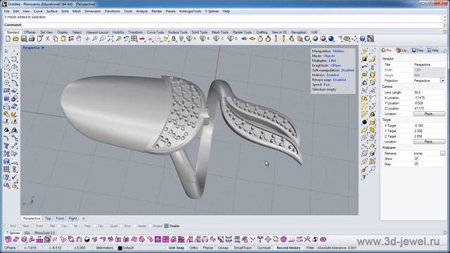 Перевод модели из Jewelcad в Rhino. Часть 2 смотреть онлайн