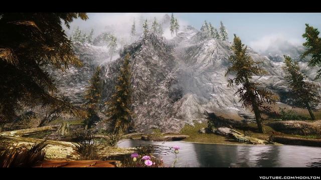 TES V - Skyrim Mods: Skyrim Realistic Texture Overhaul Mountains