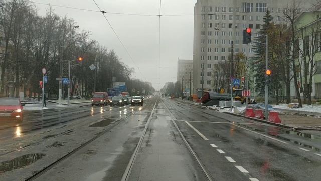 Минский трамвай. Выезд на линию, "ул. Ботаническая - ДС "Зелёный Луг" | Minsk Tram. Route 5 смотреть онлайн