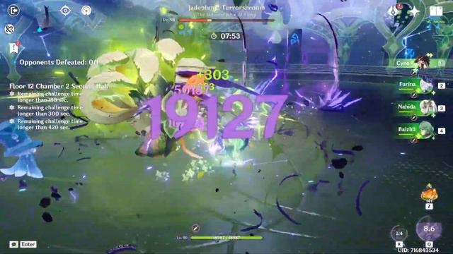 Genshin NEW 4.2 Spiral Abyss Floor 12 (9stars) 2nd half CYNO Quickbloom FURINA - Genshin Impact 4.2