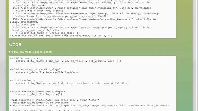 Keras Lambda layer has no output tensor shape, error when compiling model смотреть онлайн