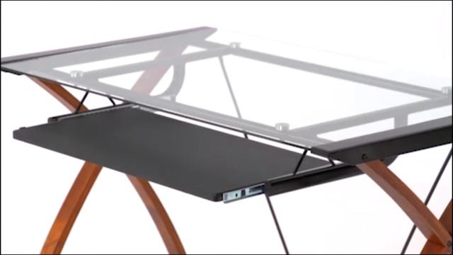 Latest Glass L Shape Desk with Pull Out Keyboard Tray - FitDango смотреть онлайн