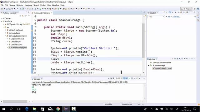Java Dersleri 04-Klavye Giriş Nesnesi (Scanner) смотреть онлайн