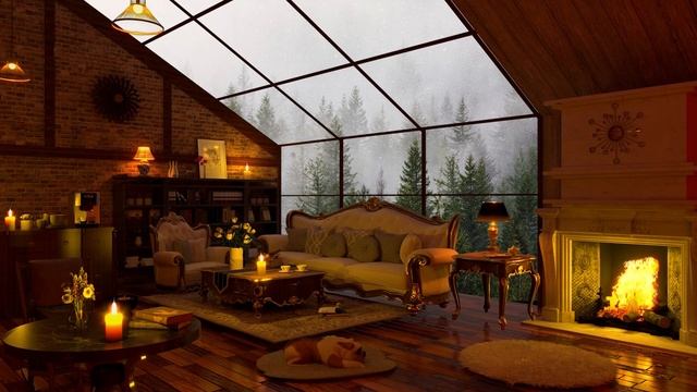 Зимняя уютная кофейня 4K ☕ Спокойная джазовая фортепианная музыка для отдыха, учебы и работы смотреть онлайн