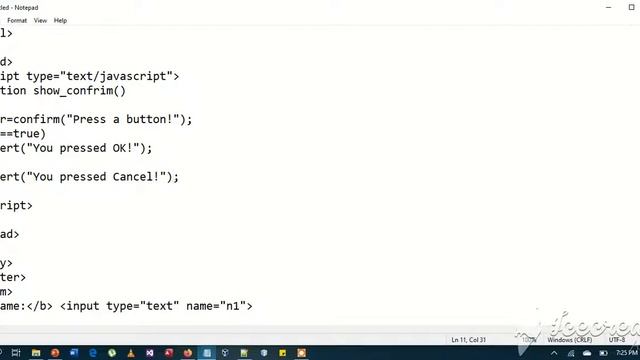 Confirm Box Using JavaScript смотреть онлайн