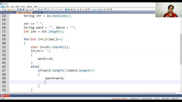 Longest Word in String in JAVA | TechVidya | смотреть онлайн