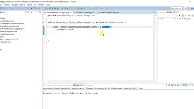 Defining Custom Exceptions In Java || User Define Exception in Java смотреть онлайн