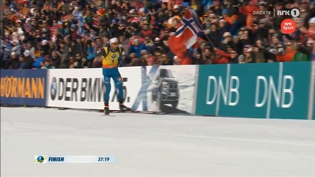 Масс-старт в Холменколлене 2017. Победа Фуркада после казуса на стрельбе.Martin Fourcade wins смотреть онлайн