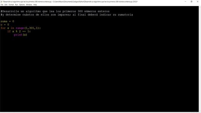 Sumar los numeros impares entre 1 y 300 en python смотреть онлайн