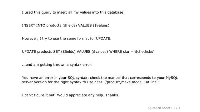 MySQL : MYSQL Updating multiple columns using variables смотреть онлайн