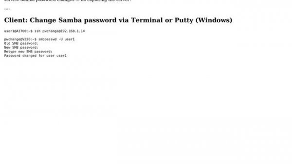 Unix & Linux: Method for users to change Samba password