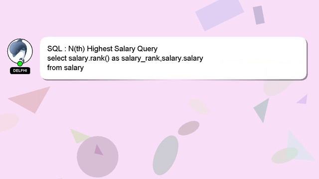 SQL : N(th) Highest Salary Query смотреть онлайн